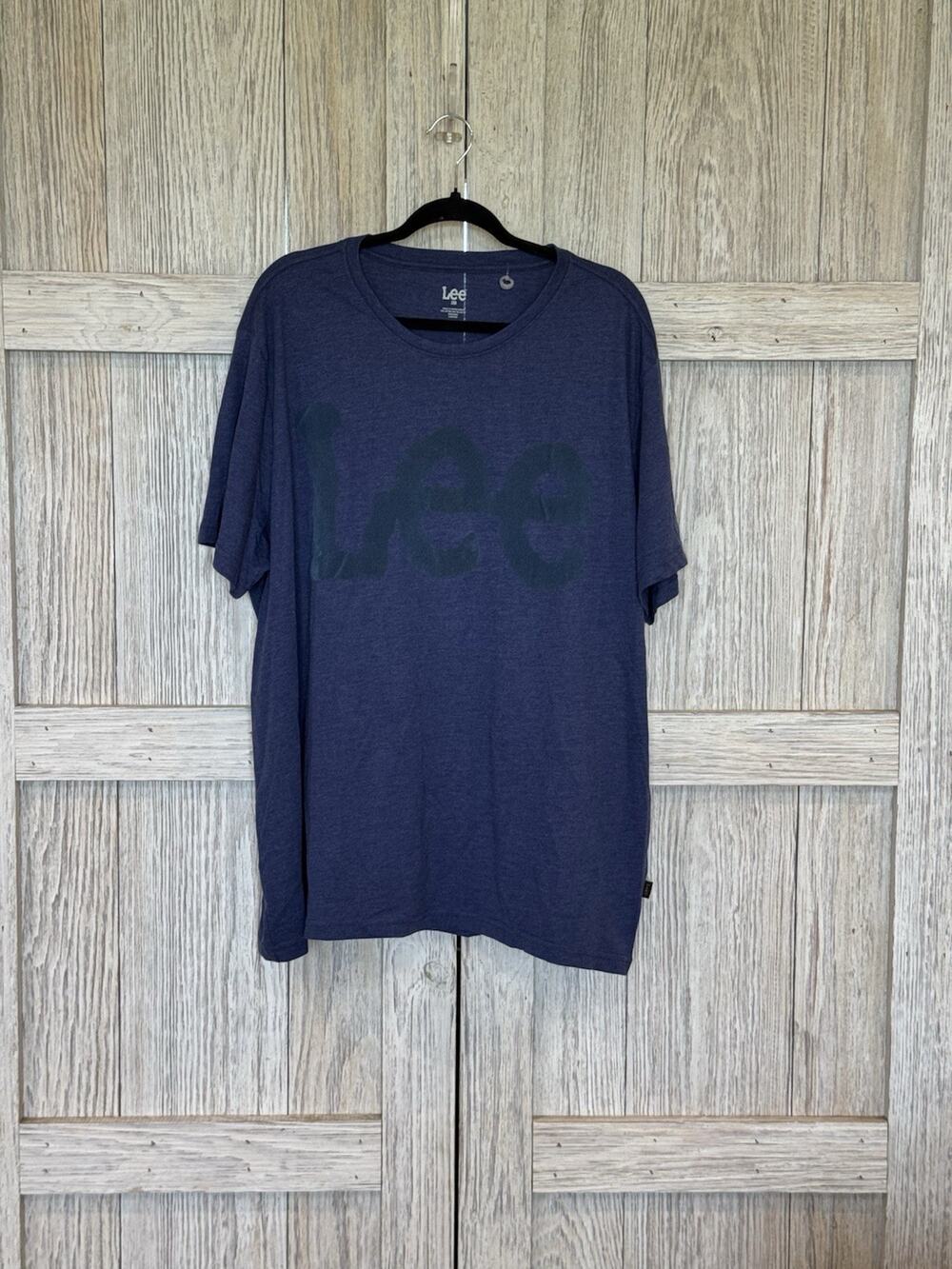 Lee Men's Blue Logo Graphic T-Shirt Short Sleeve‎ Size 2XB LM14SK036X NWT